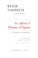 Revue Thomiste 2024, no 01